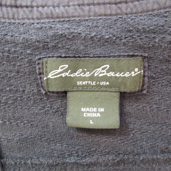Eddie Bauer 100% Cotton Grey Cardigan Large - Picture 3 of 16